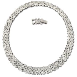 Swarovski Diamanta Rhodium Crystal Pave Collar 15"